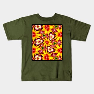 Happy Sun Flower Pattern Kids T-Shirt